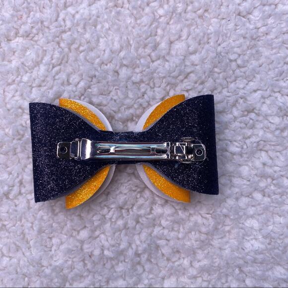 Halloween Orange and Black Glitter Bow - Picture 3 of 5